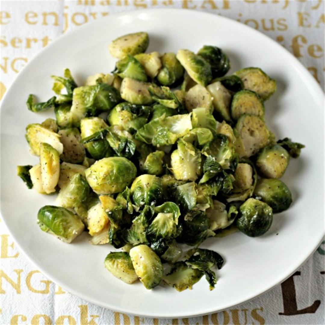 Pan Fried Fresh Brussels Sprouts