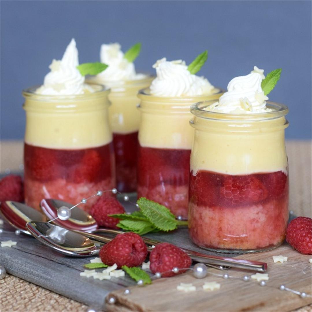 Raspberry & White Chocolate Mini Trifles