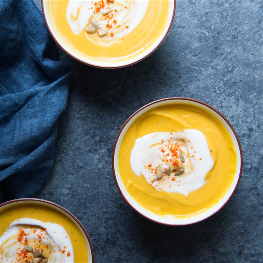 Creamy Carrot and Red Lentil Coconut Curry Soup