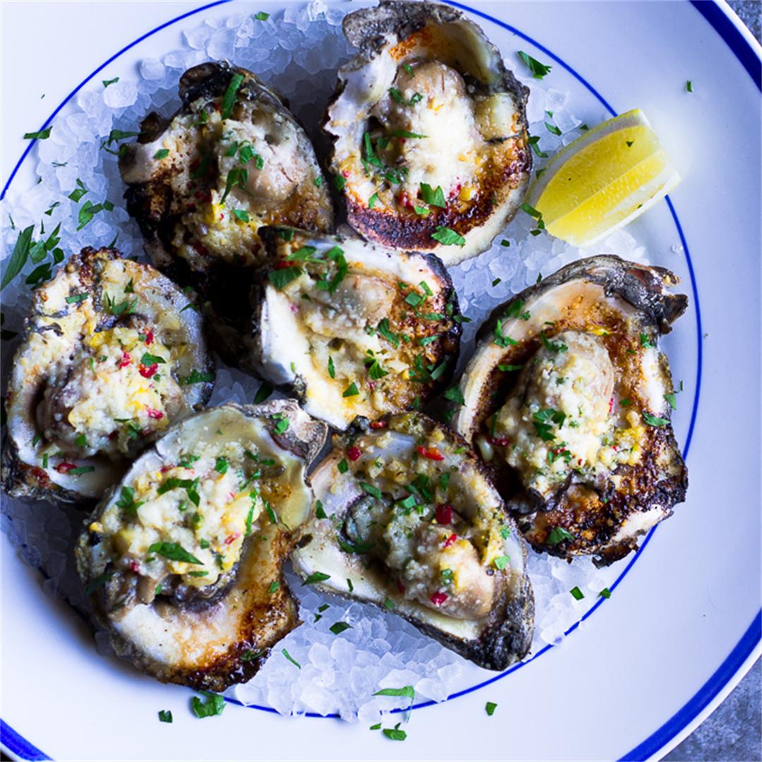 Chargrilled Oysters & Corn Compound Butter