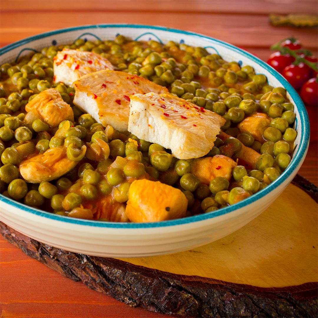 Chicken and peas stew