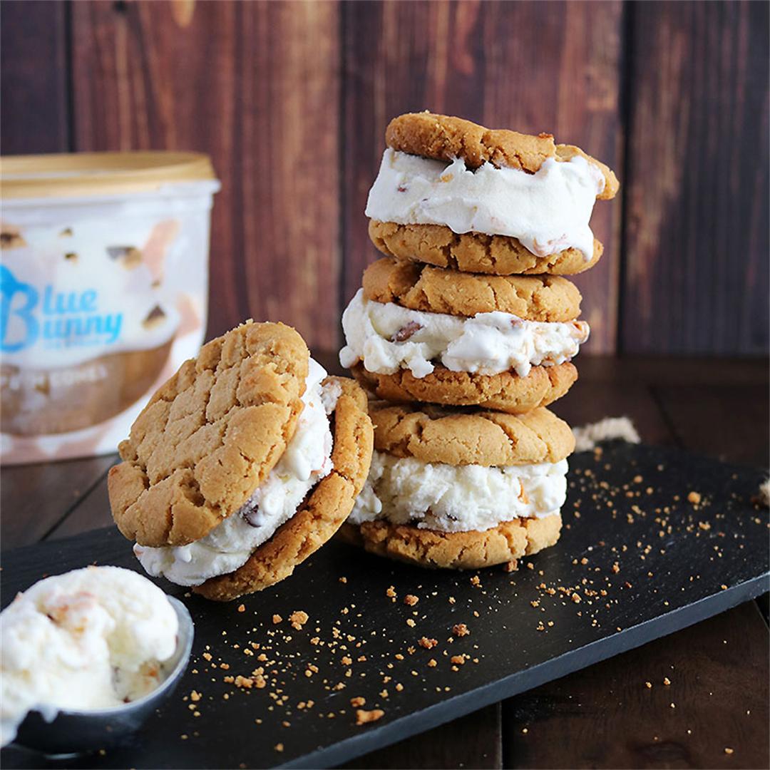 Peanut Butter Cookie Ice Cream Sandwich
