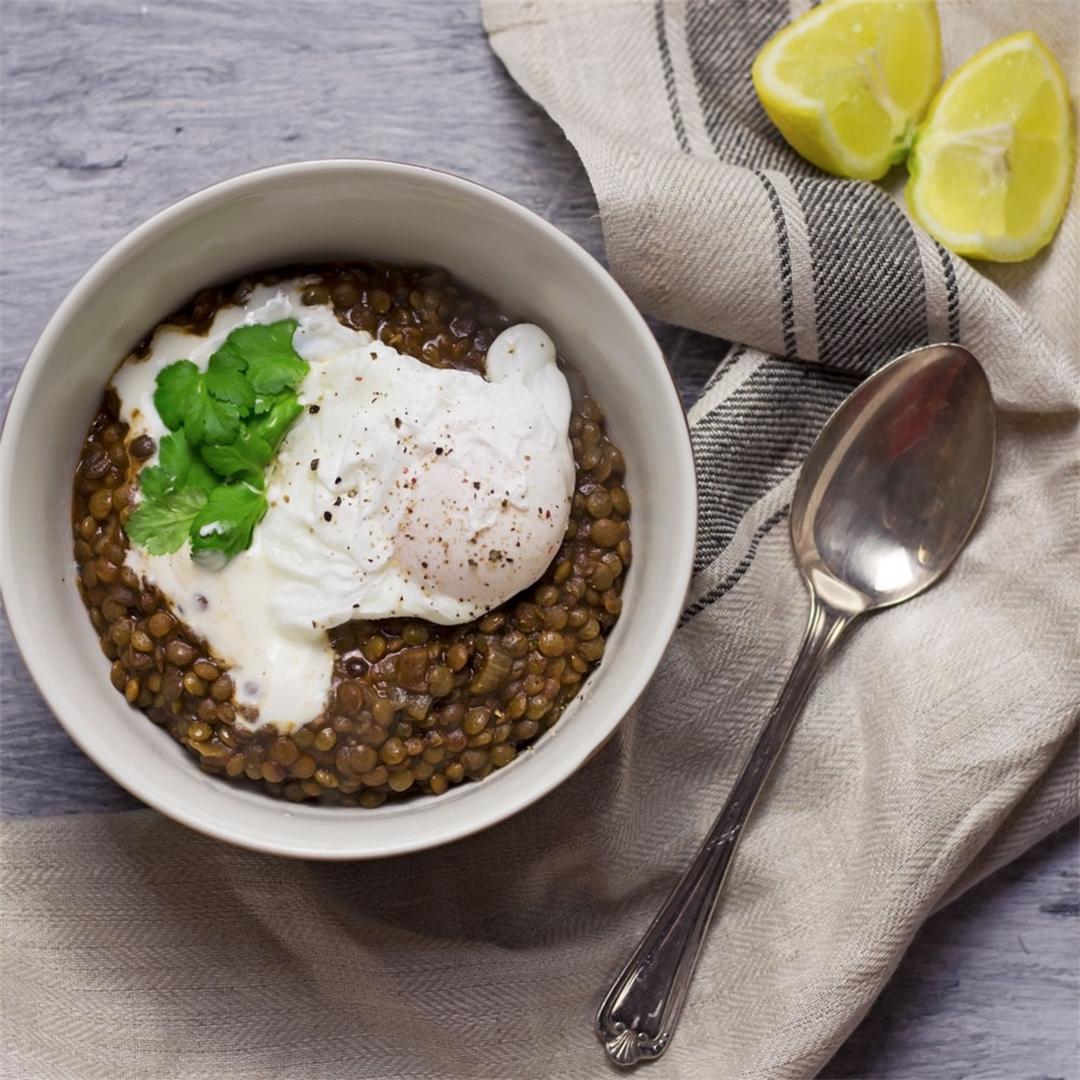 Berbere Lentils with a Poached Egg
