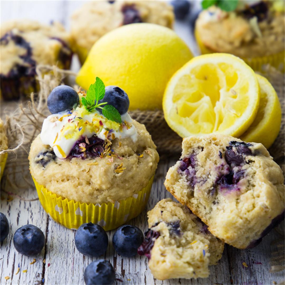 Eggless Blueberry Muffins (Vegan)