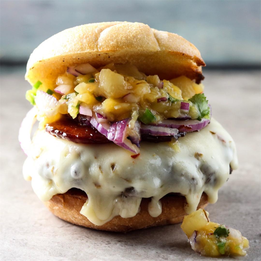 Asian Spam Burger with Pineapple Relish