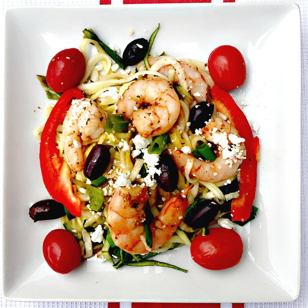 Sheet Pan Mediterranean Shrimp with Zucchini Noodles