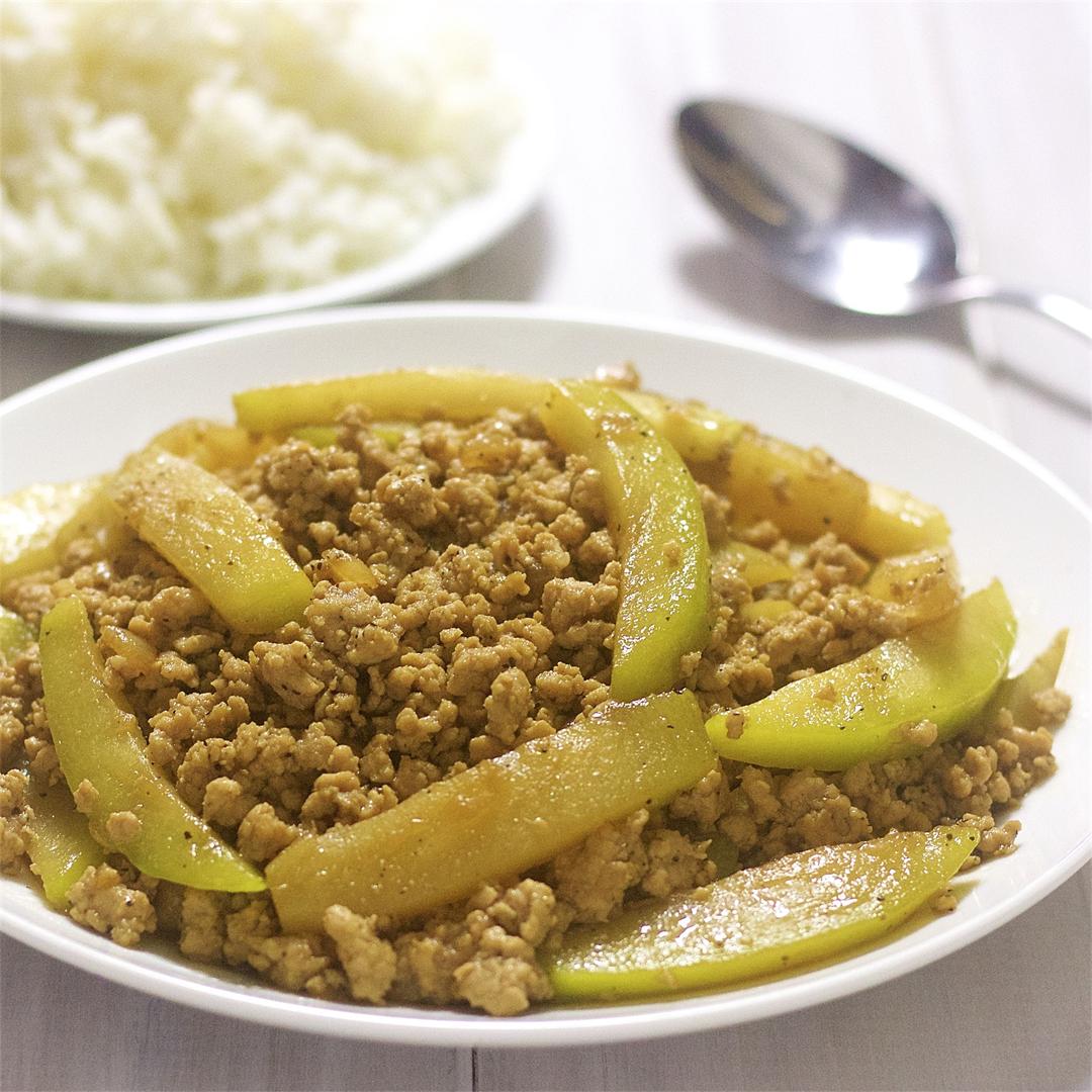 Ground Pork With Chayote