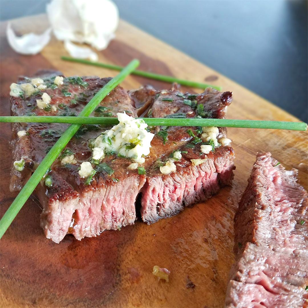 Easy Stovetop Ribeye Steak with Compound Butter