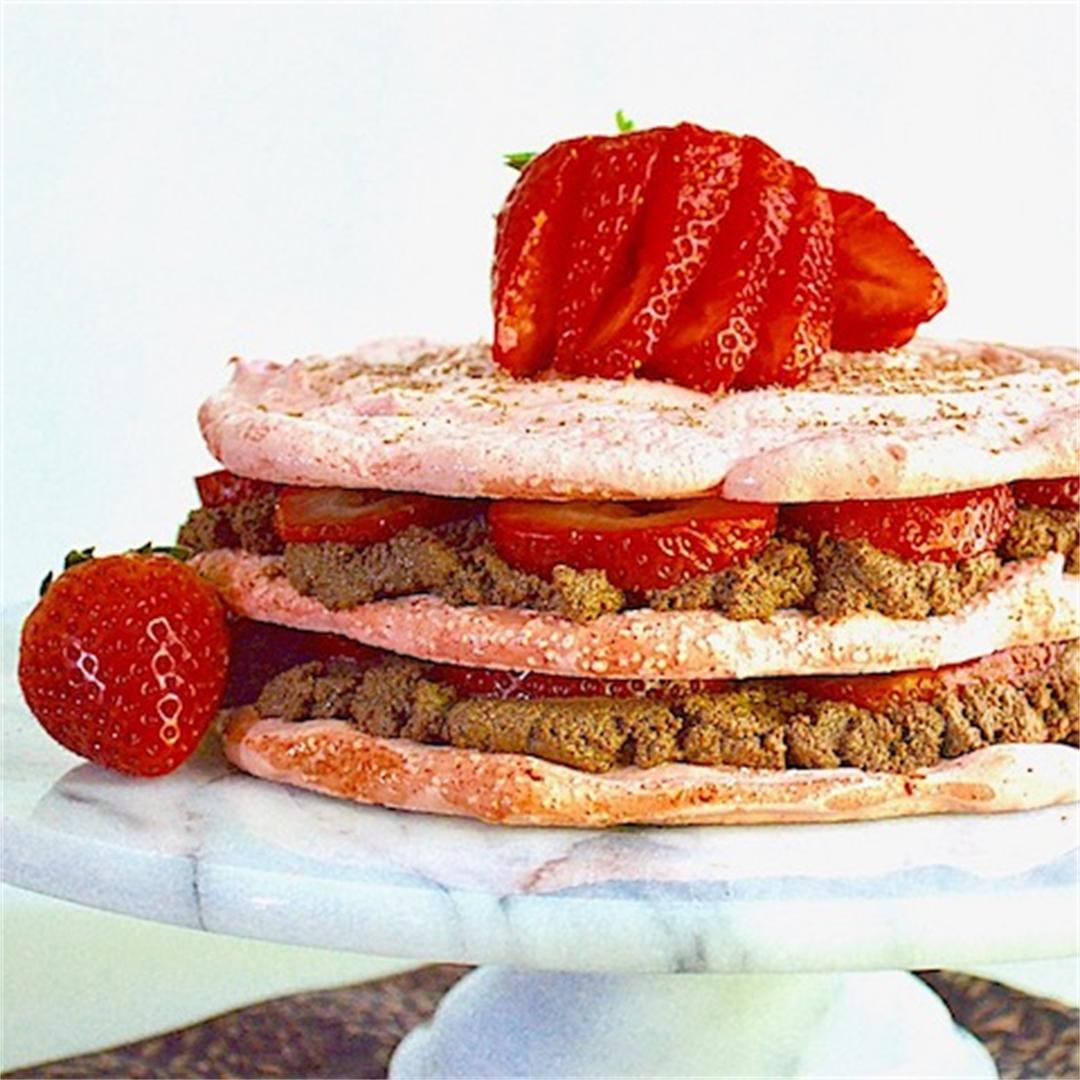 Strawberry Meringue Chocolate Mousse Cake