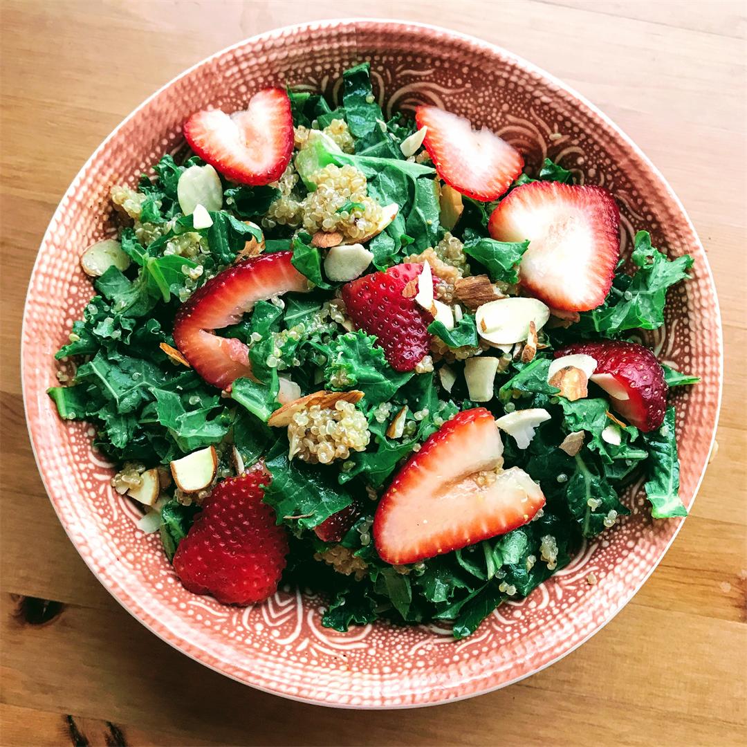 Kale Quinoa Strawberry Salad