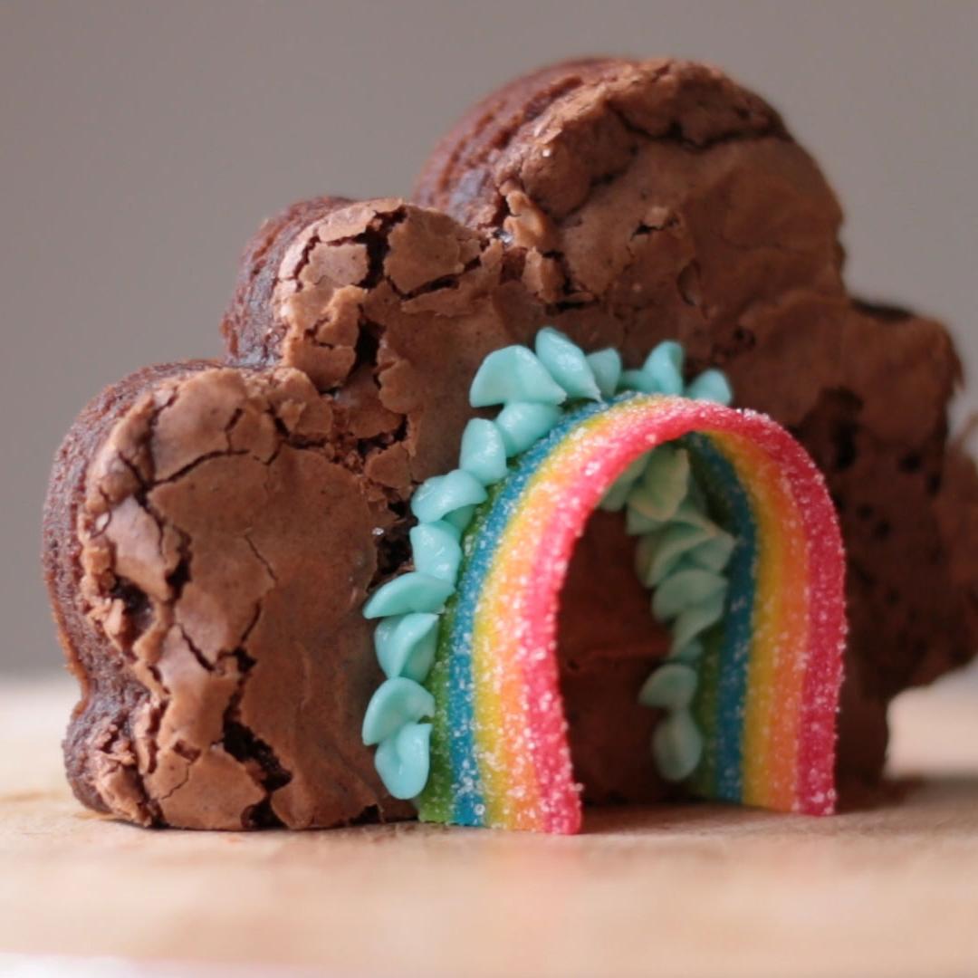 Rainbow Cloud Chocolate Brownies