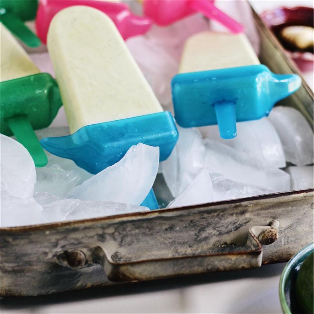 Healthy Basil Lime Popsicles