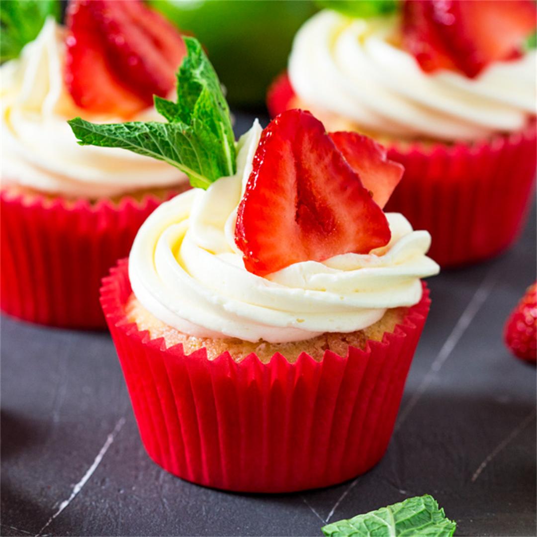 Strawberry Pimms Cupcakes
