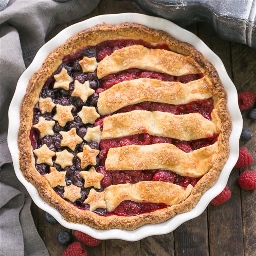 Patriotic Stars and Stripes Berry Pie