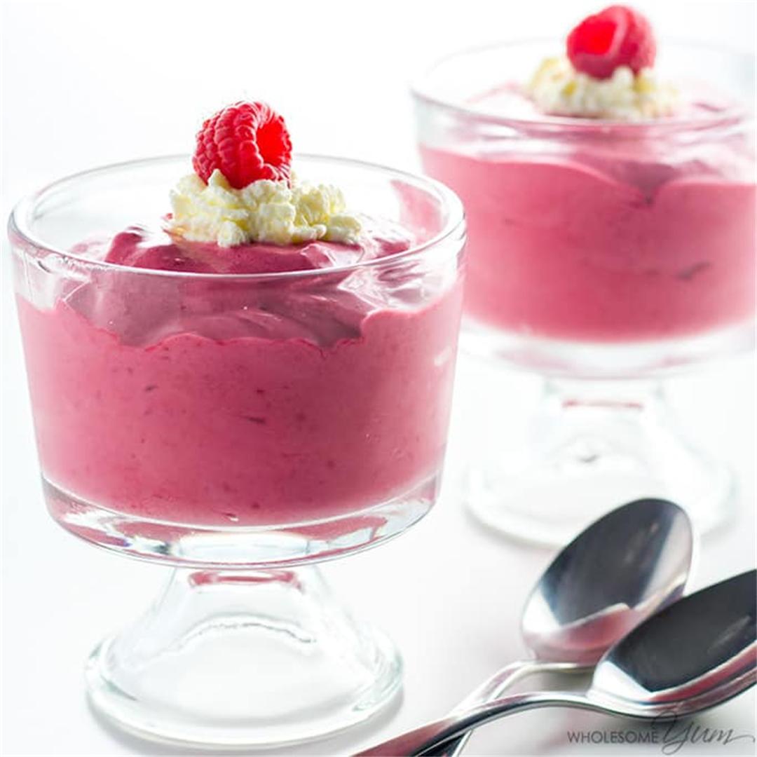 Raspberry Ice Cream (Sugar-Free, Low Carb, Gluten-Free)