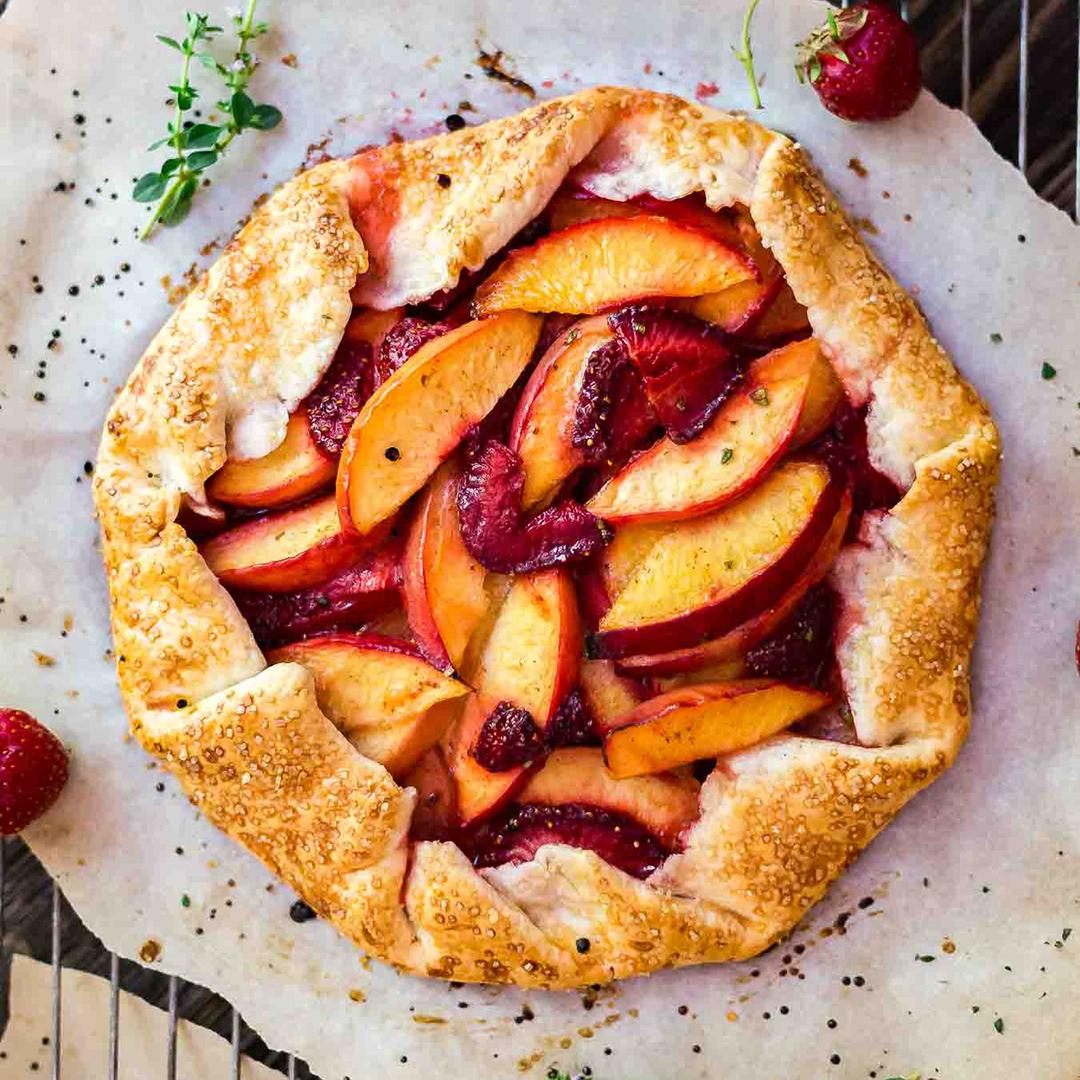 Nectarine and Strawberry Galette with Thyme
