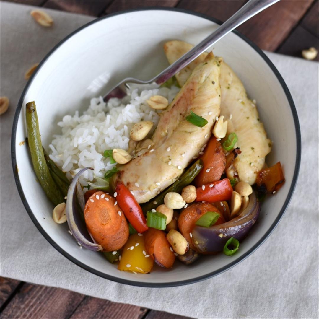 Kung Pao Chicken Sheet Pan Meal