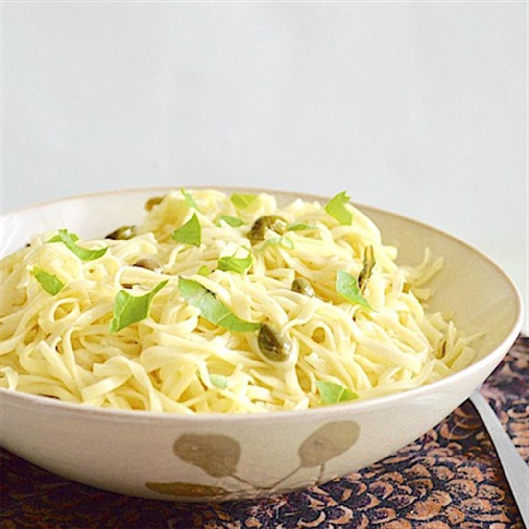 Handmade Spaghetti in Lemon Caper Sauce