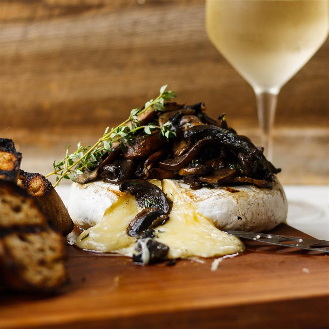 Grilled Brie with Mushrooms & Thyme