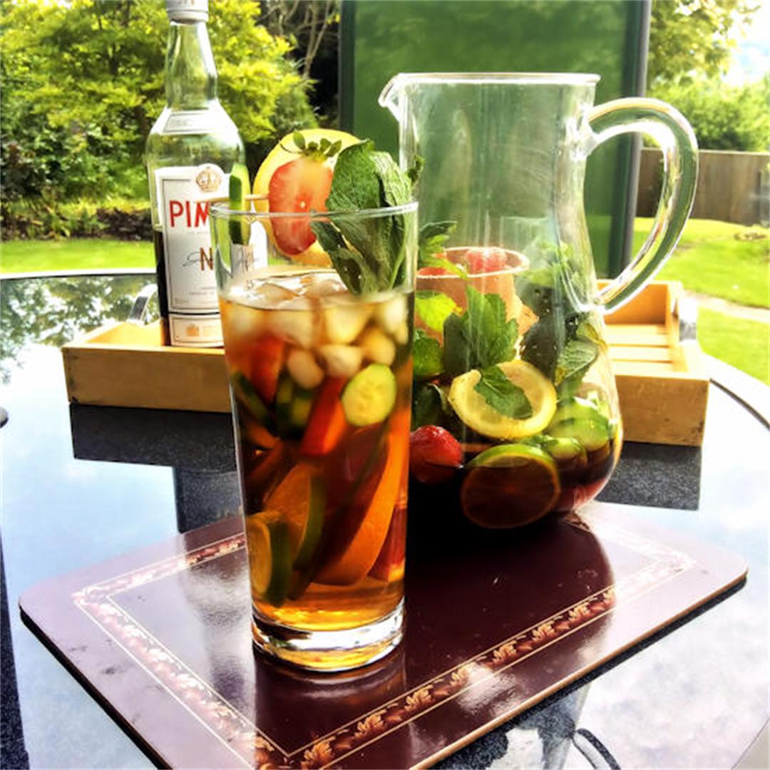 Pimms, summer fruit cup cocktail