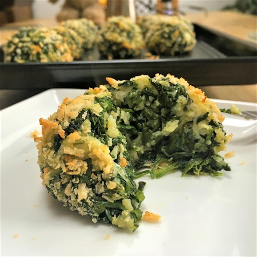 Spinach and mozzarella balls