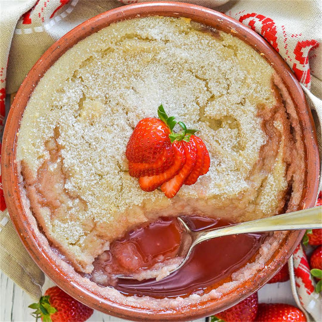 Baked Strawberry Semolina Pudding
