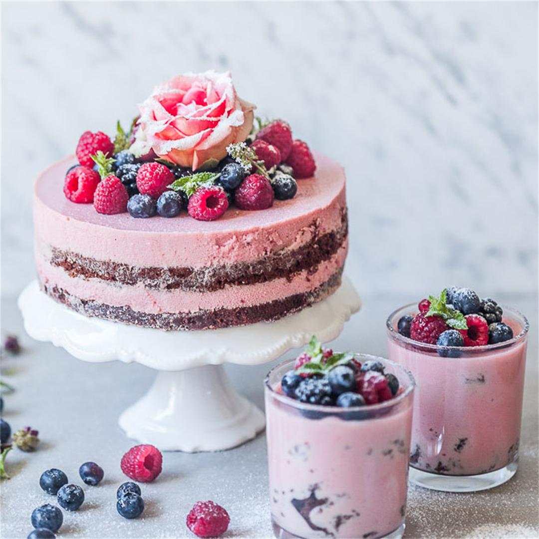 Vegan Raspberry Cream Cake