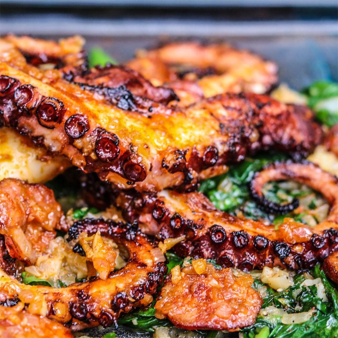 Grilled Octopus with Chorizo, Lemon, and Paprika