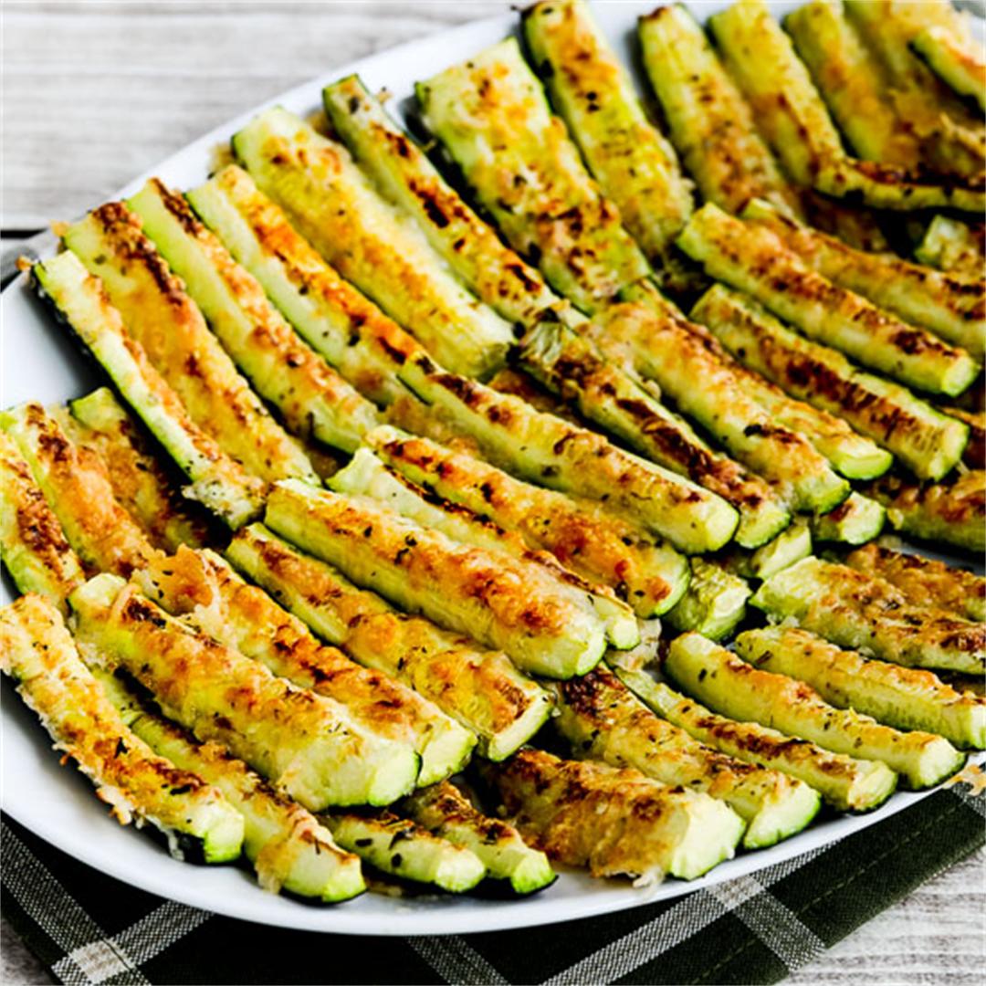 Low-Carb and Gluten-Free Parmesan Encrusted Zucchini