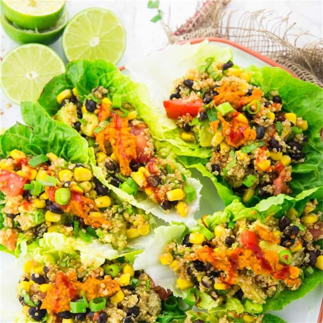 Vegetarian Lettuce Wraps with Quinoa