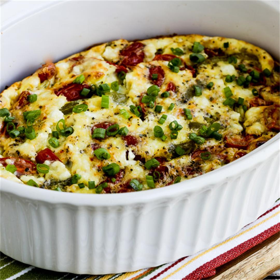 Roasted Green Pepper and Tomato Breakfast Casserole