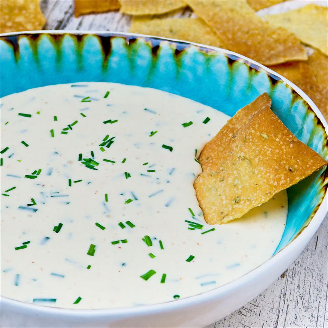 This dip is cheesy and spicy. Only 5 ingredients.