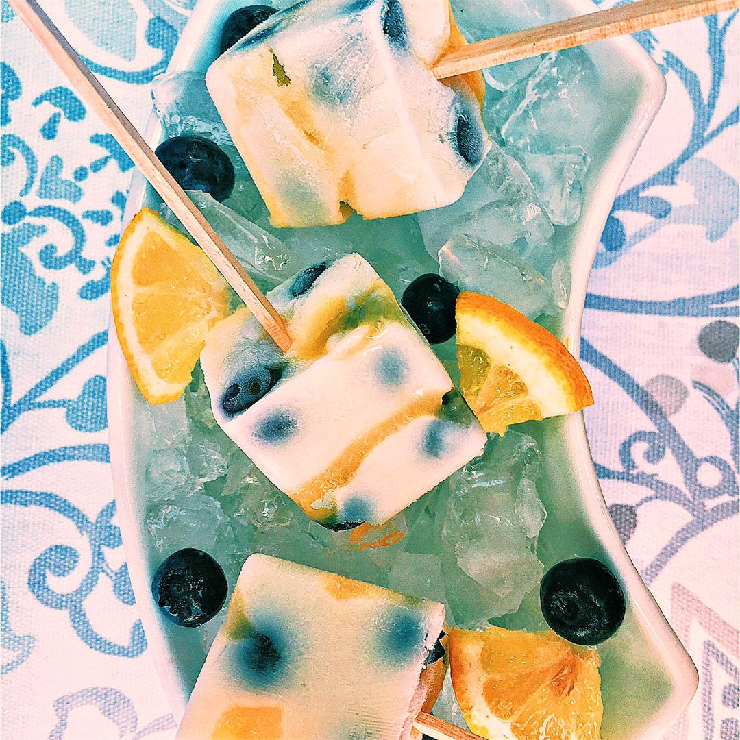 Mini Lemon Curd n' Blueberry Yogurt Popsicles