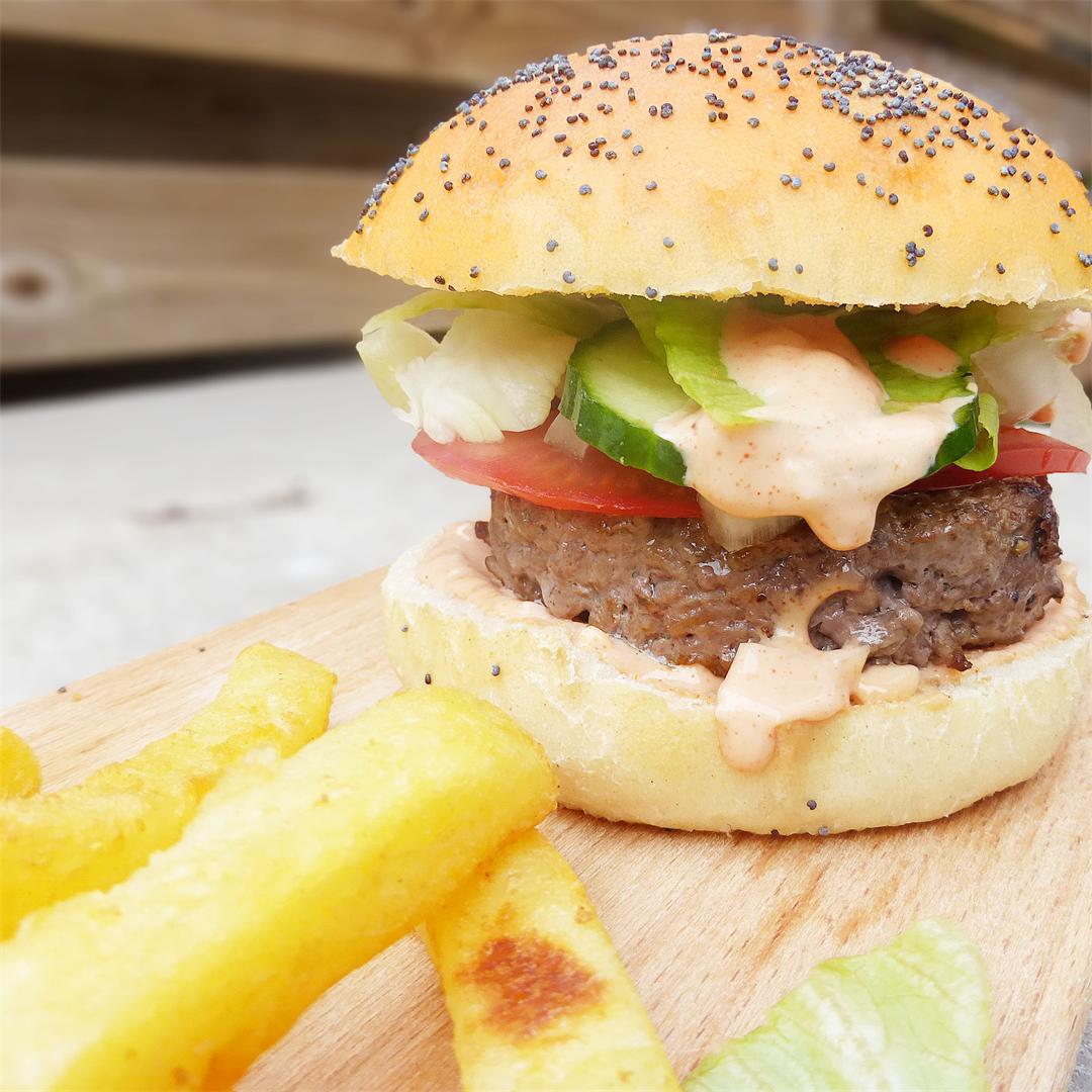 The Juiciest Homemade Burger From Scratch (even the bread)