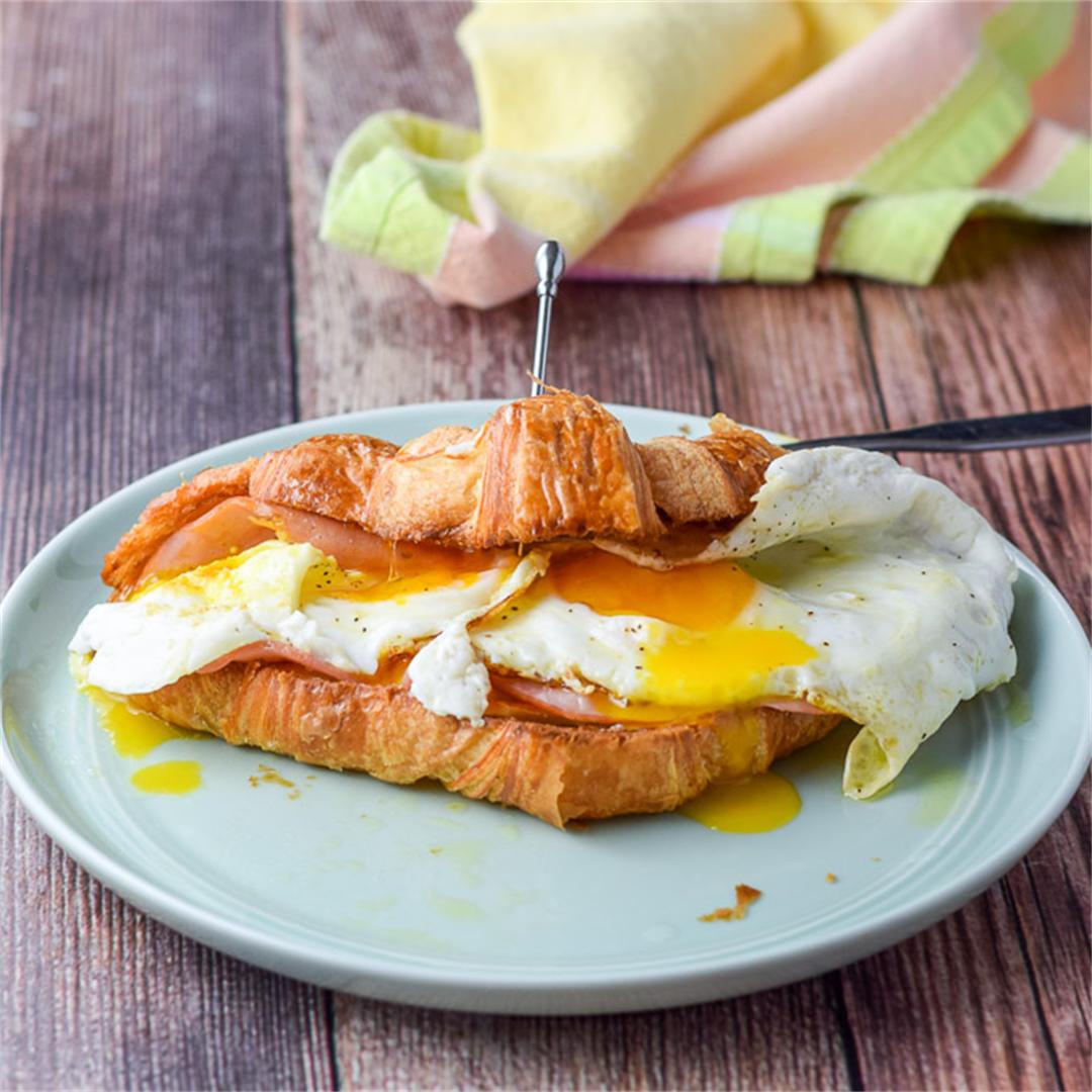 Ham, Egg and Cheese Croissant Sandwich