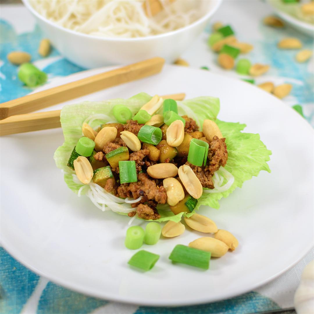 Pork and Zucchini Lettuce Wraps for Two
