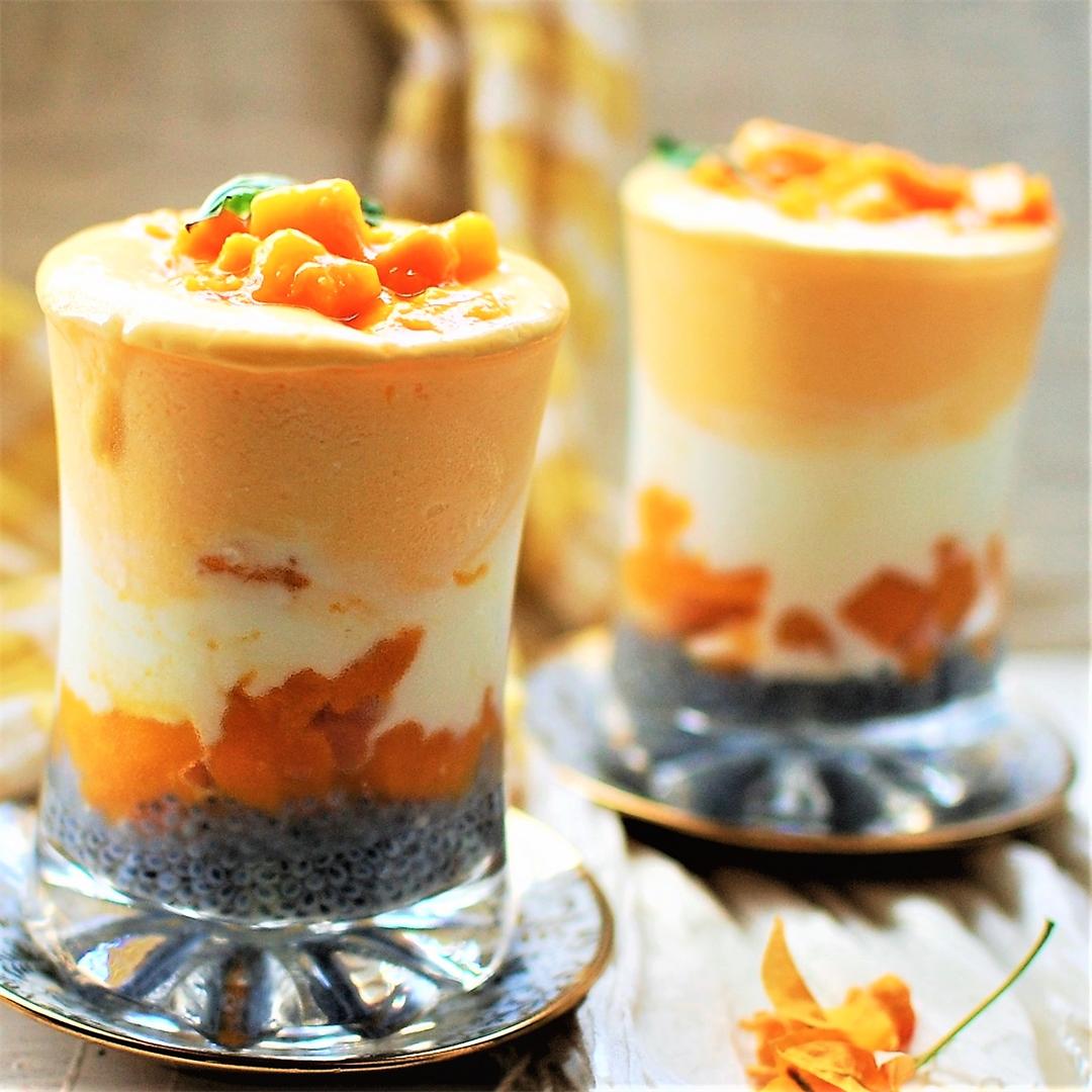 Mango lassi parfait is a French dessert that is very delicious