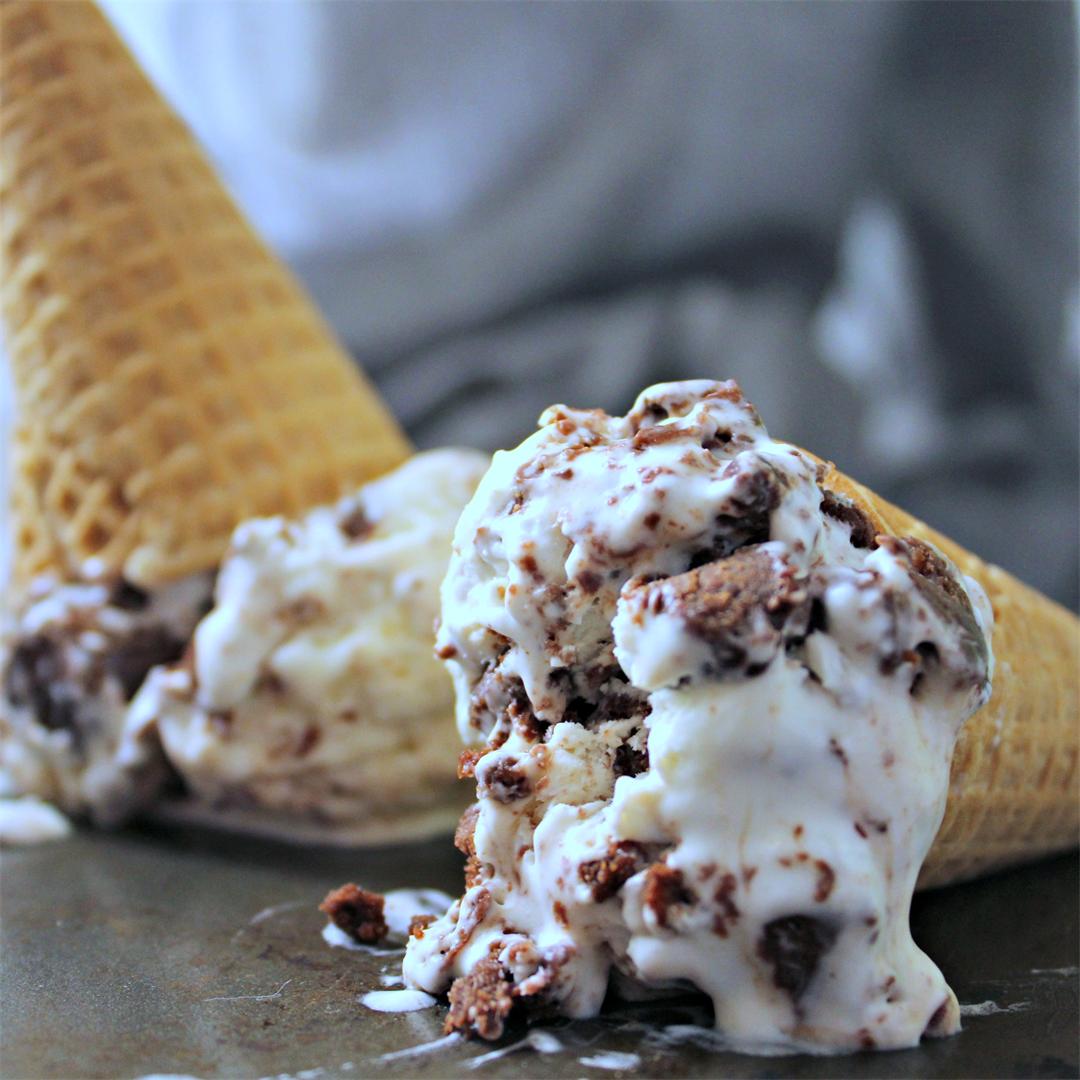 No-Churn Ice Cream: Nutella Peanut Butter Brownie Explosion