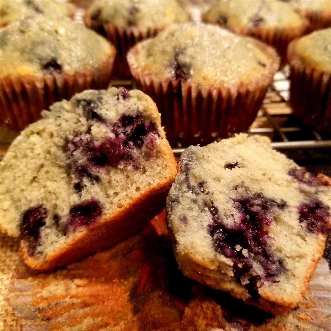 Quick and Easy Blueberry Muffins dry