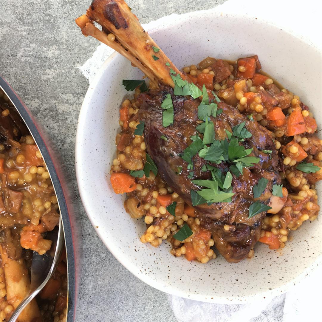 Braised Lamb Shanks with Fennel & Giant Couscous