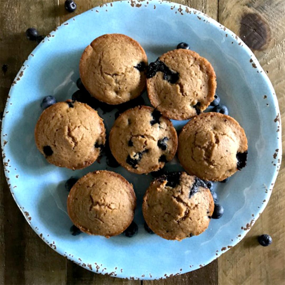 One Bowl Super Moist Vegan Blueberry Muffins