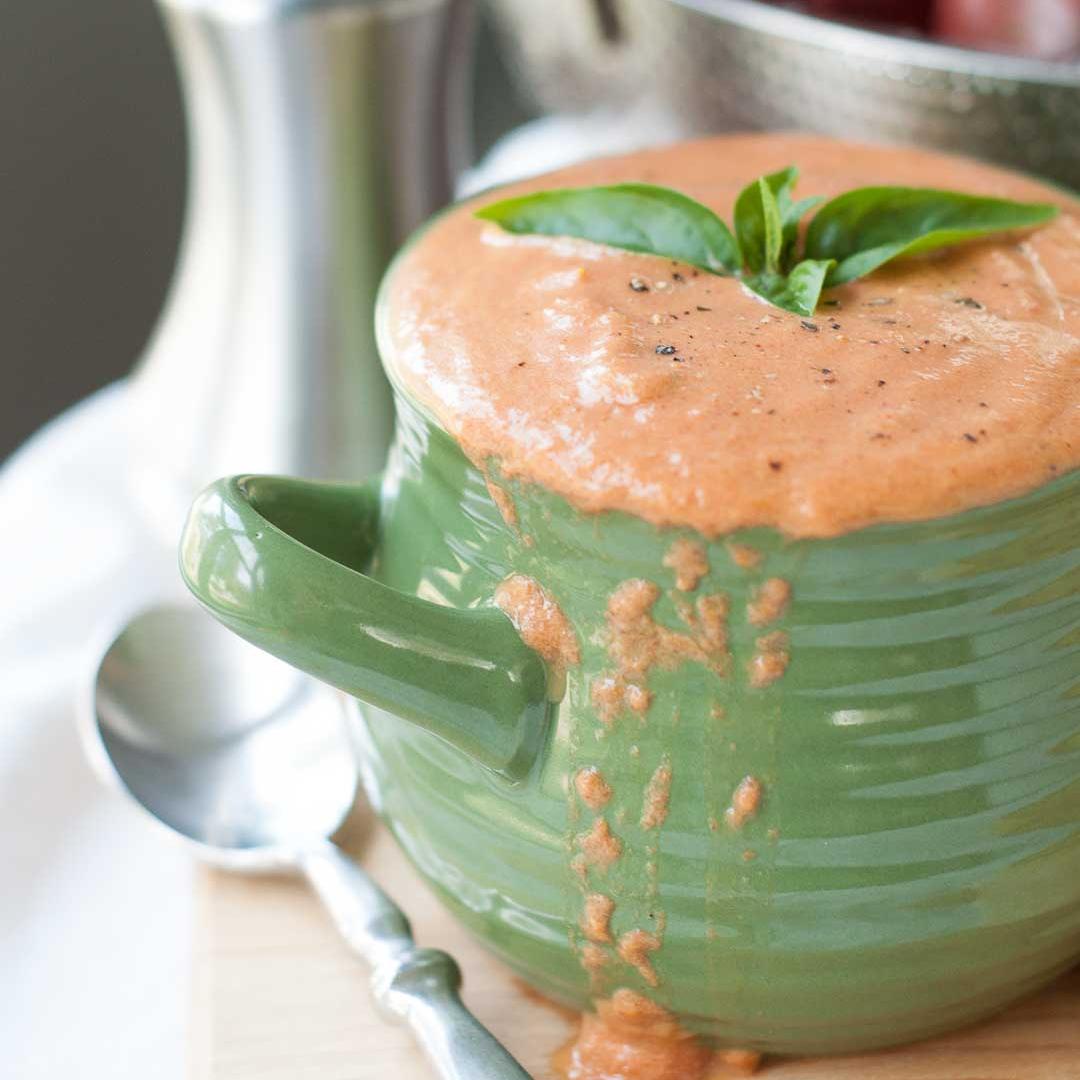 Easy Cream of Roasted Tomato Basil Soup