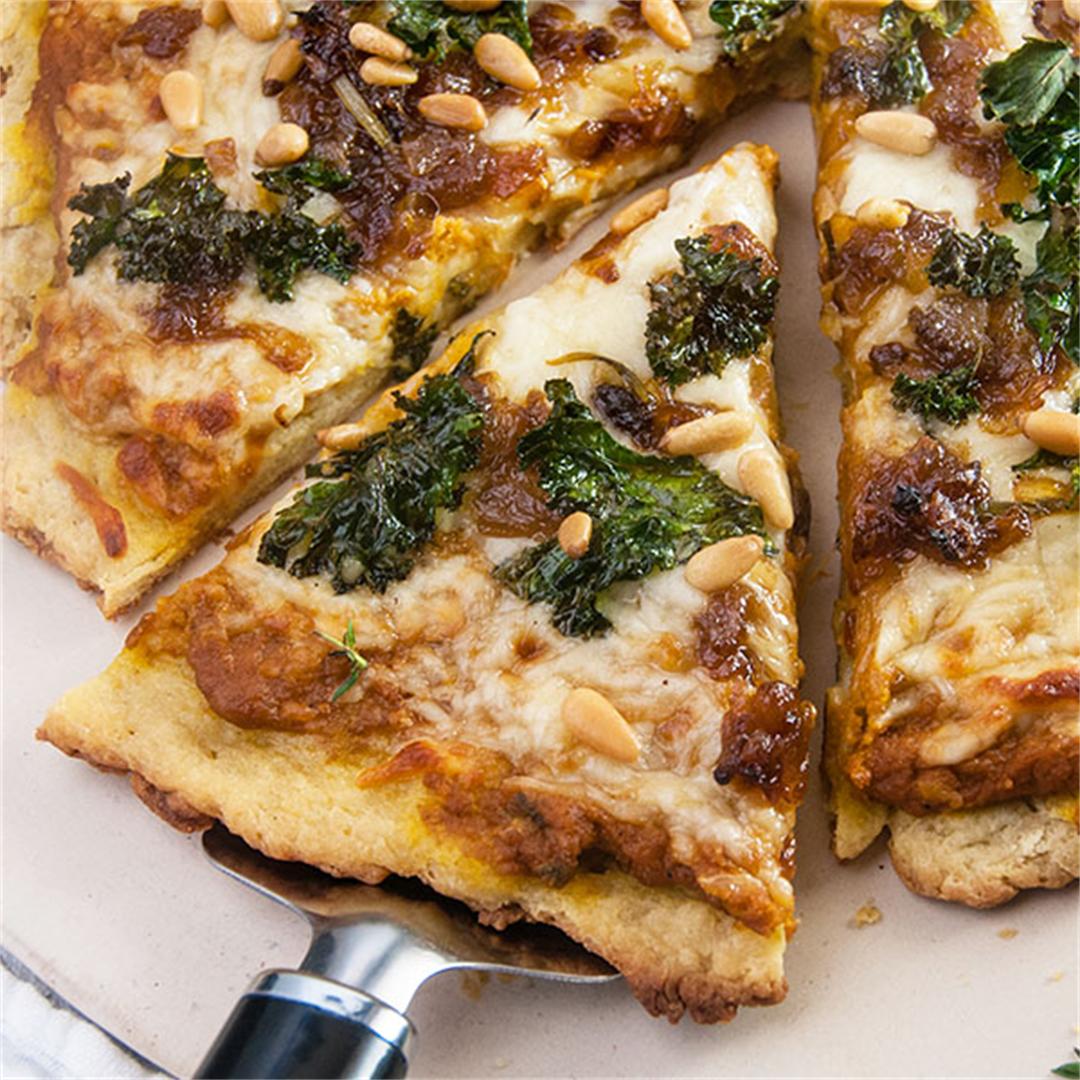 Pumpkin Parmesan Pizza with Brown Butter Onions