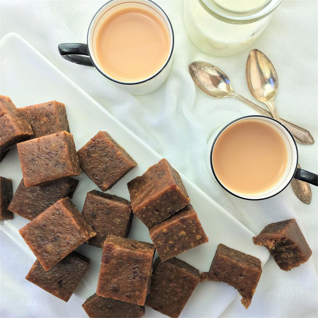 Spiced Fudge Date Squares - little bites of nature's caramel