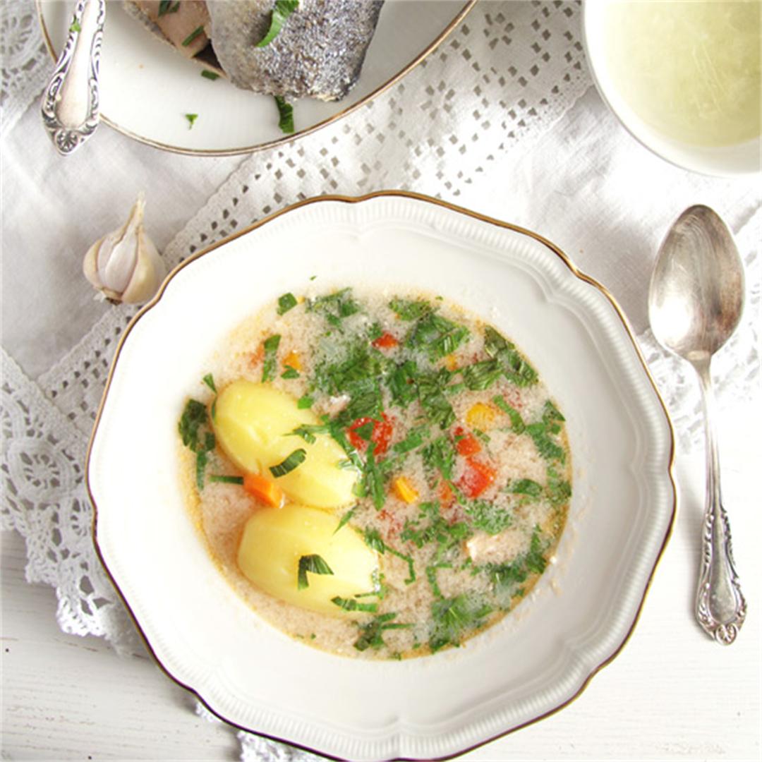 Fish Soup with Potatoes and Garlic Sauce
