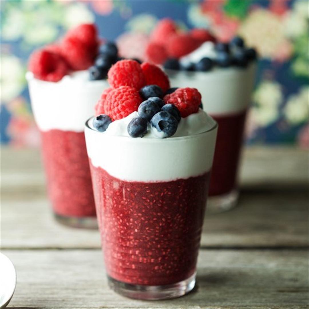 Beetroot and Berry Chia Pots