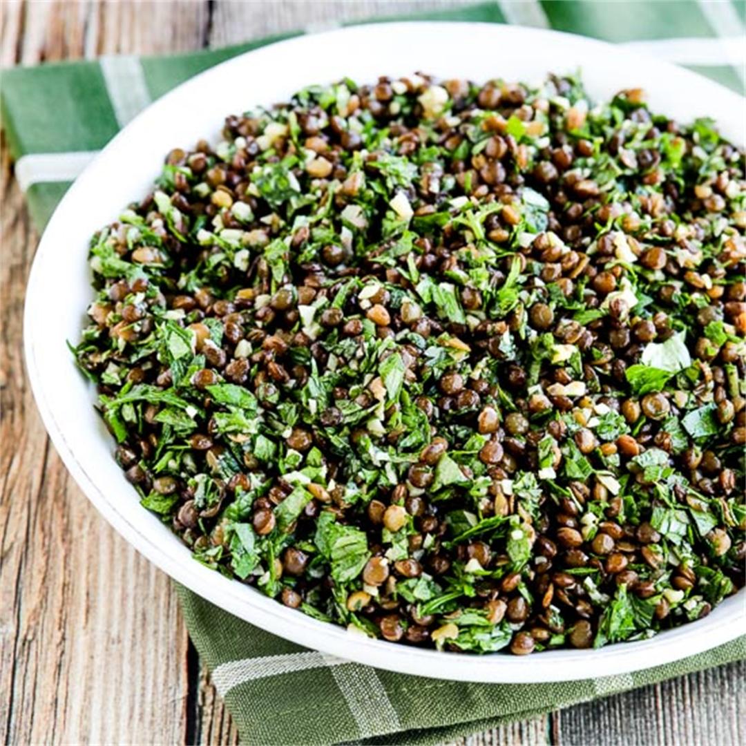 Lebanese Lentil Salad with Garlic and Herbs