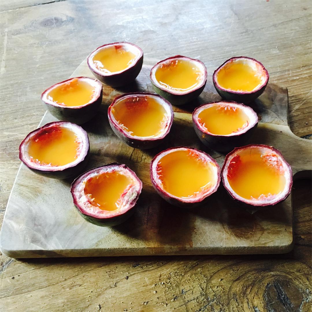 Passion Fruit and a Prosecco Jelly Shots