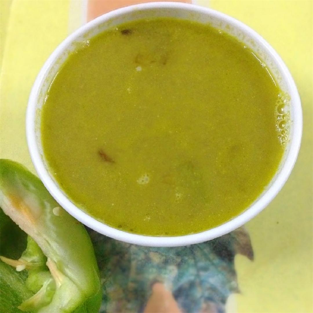 Green bell pepper soup, always magical in taste
