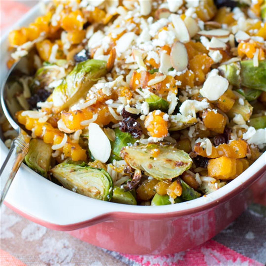 Oven Roasted Butternut Squash & Brussels Sprout Salad